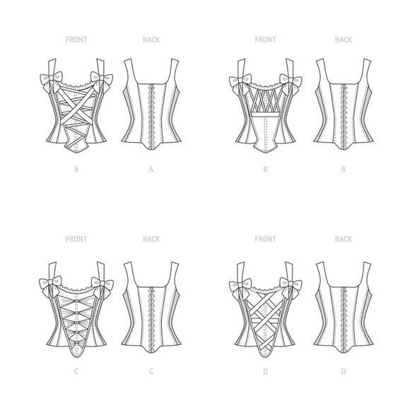 McCall's M8269 Misses 14 to 22 Corsets with A,B,C,D Cup Sewing Pattern New - Picture 9 of 10